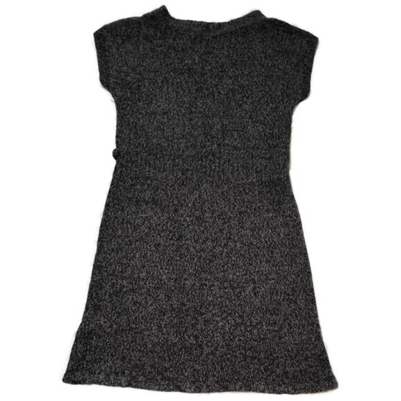 Allison Brittney Sweater Dress Wide Neck Cap Sleeves Black Soft Acrylic Medium - Picture 1 of 8